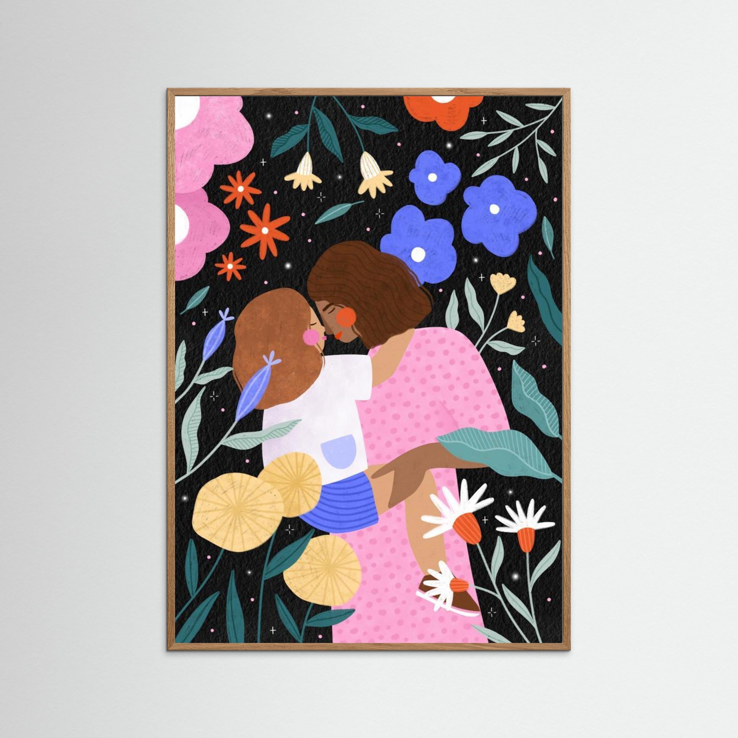 Mum and Daughter In Bloom by Bea Müller - Fine Art Paper Print - dreamtprint.art - 14 x 21 cm / 5 x 8″ (A5)
