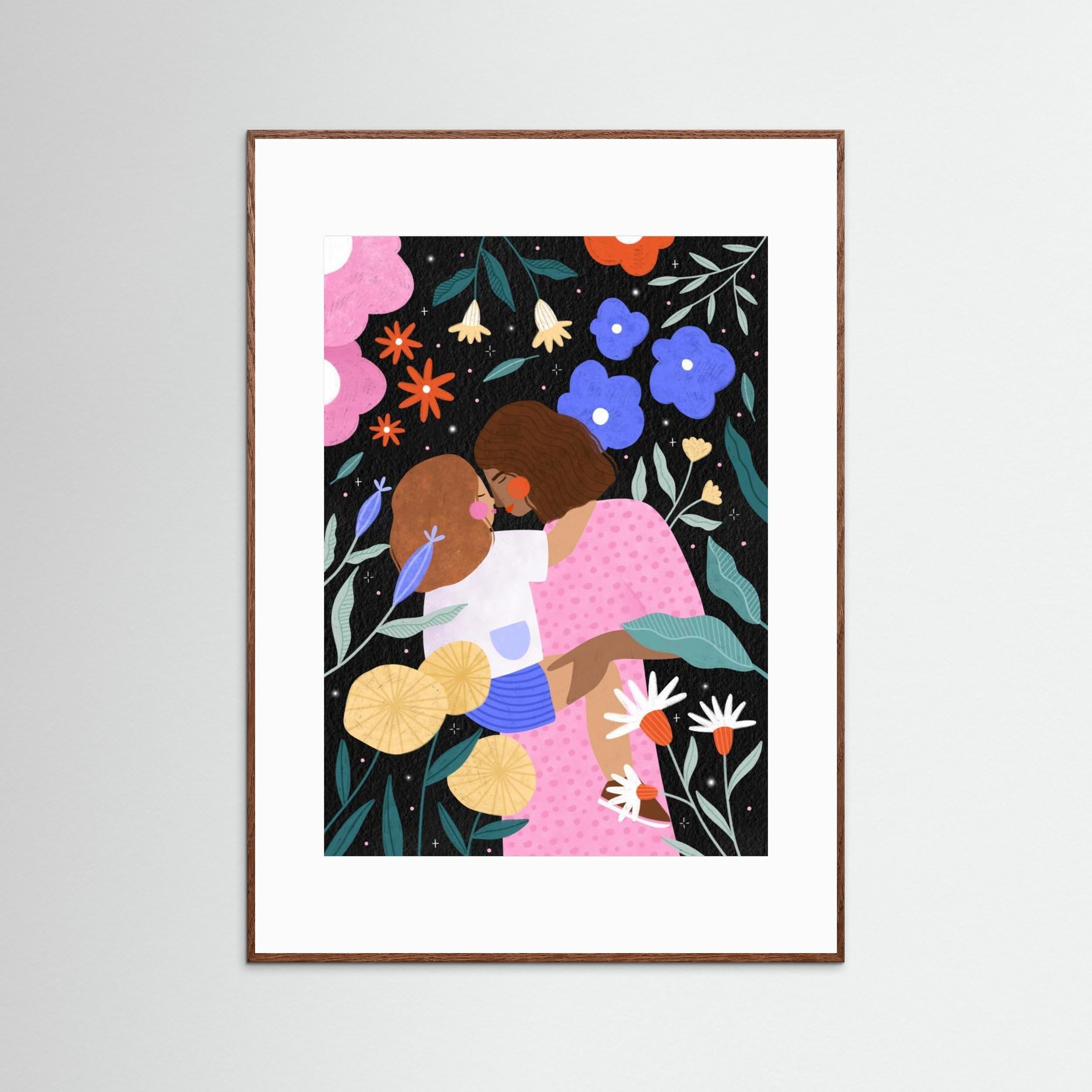 Mum and Daughter In Bloom by Bea Müller - Fine Art Paper Print - dreamtprint.art - 14 x 21 cm / 5 x 8″ (A5)
