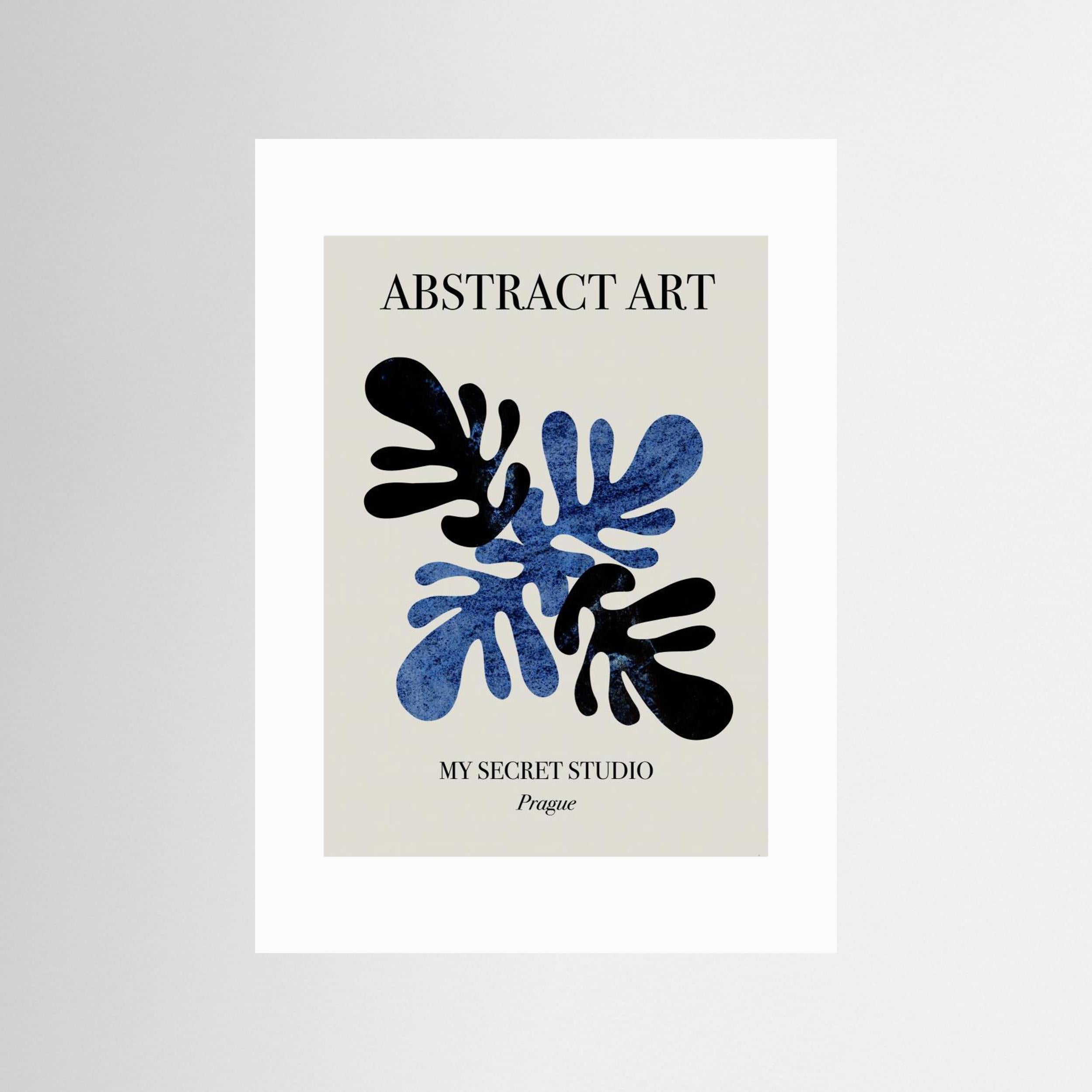 Abstract Blue Leaves by Anne Marie Volfova