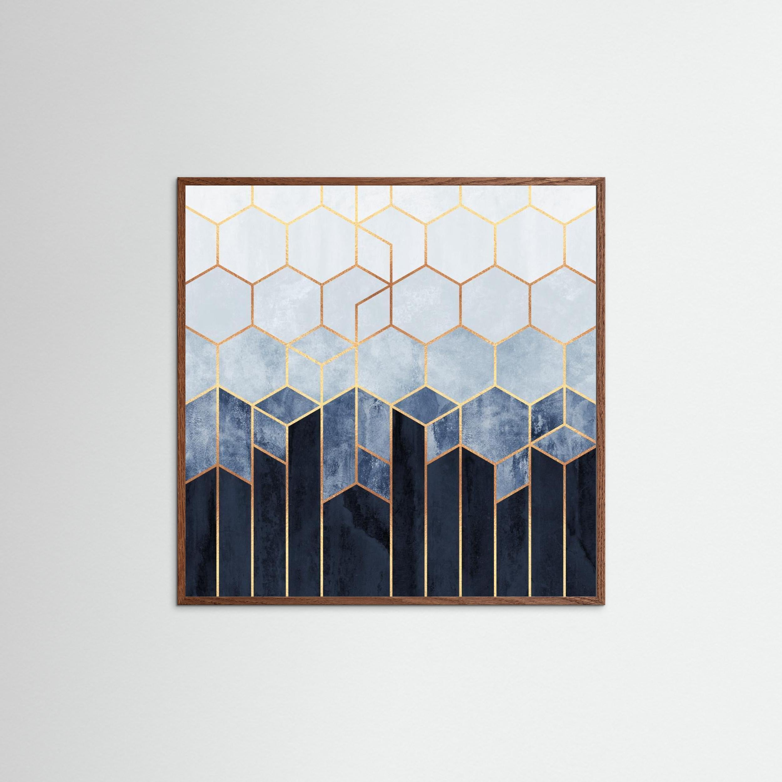 Soft Blue Hexagons by Elisabeth Fredriksson