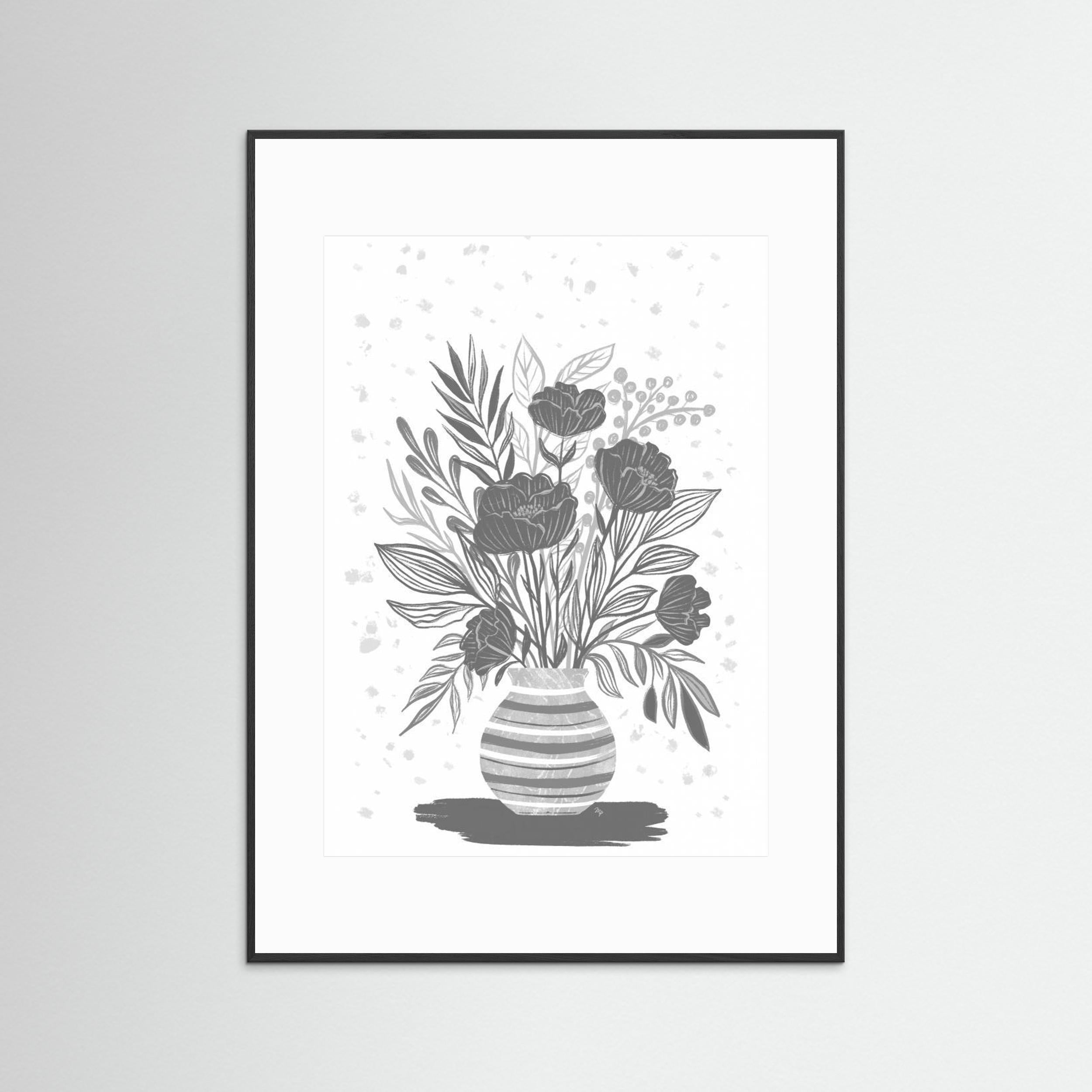 Grey Flowers by Martina