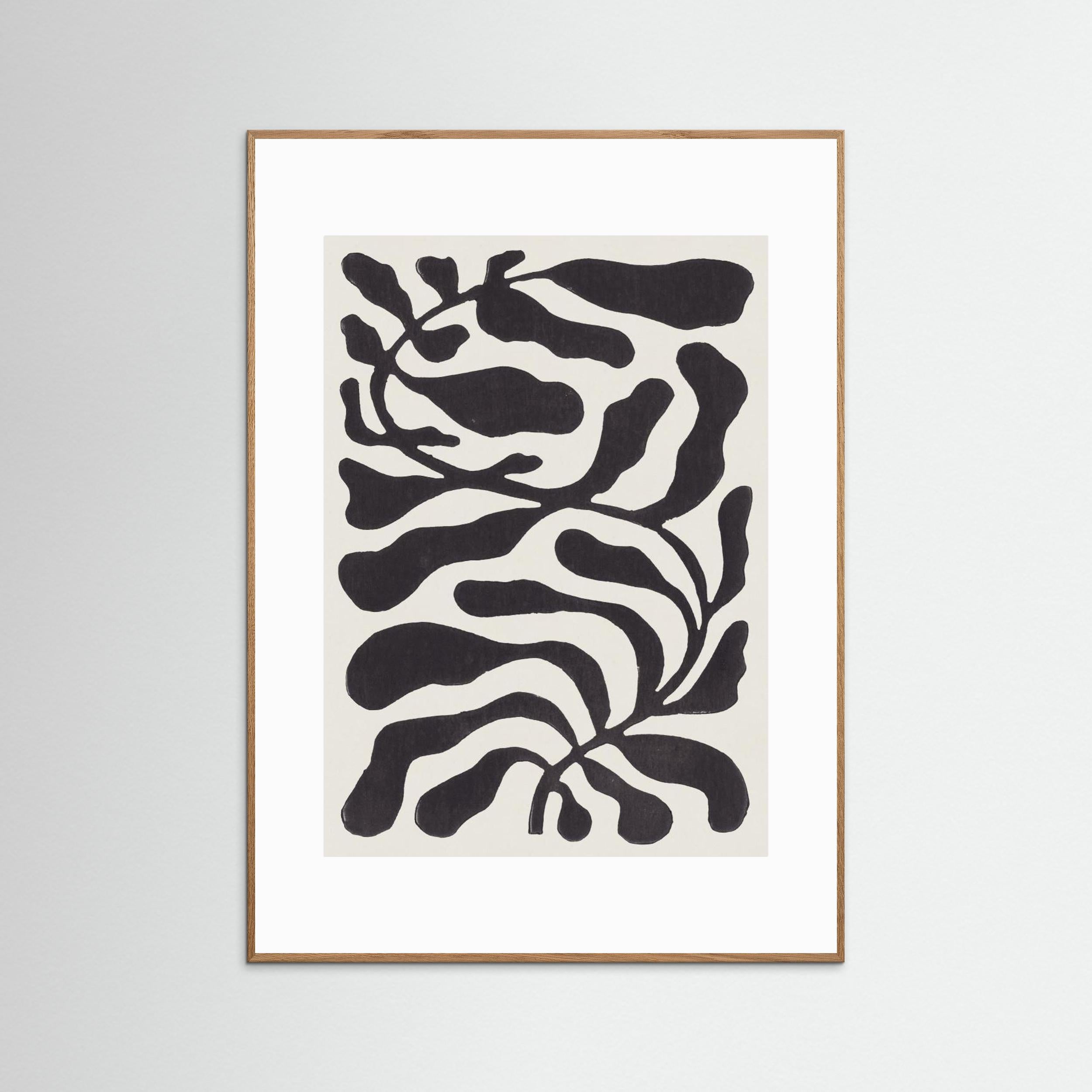 One Hundred - Leaved Plant 21 / Lino Print by Alisa Galitsyna - Fine Art Paper Print - dreamtprint.art - 14 x 21 cm / 5 x 8″ (A5)