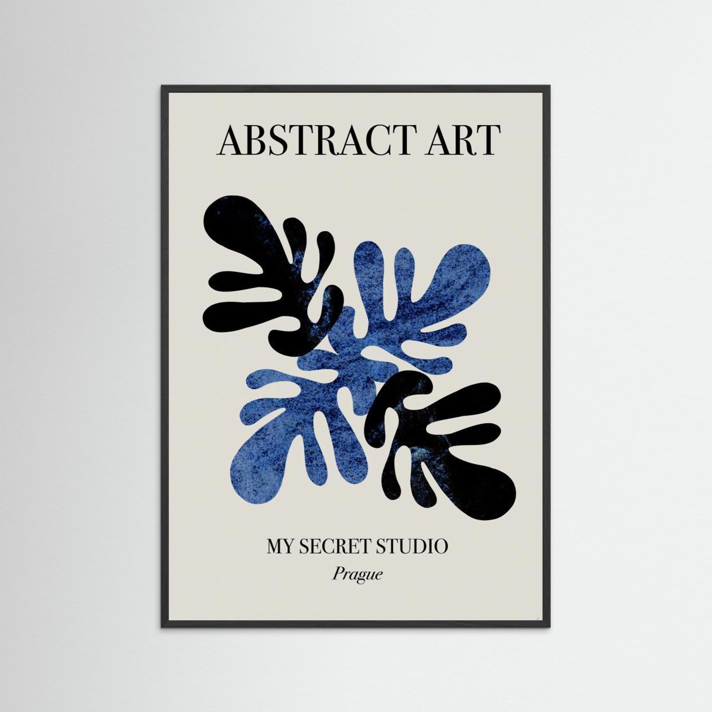 Abstract Blue Leaves by Anne Marie Volfova