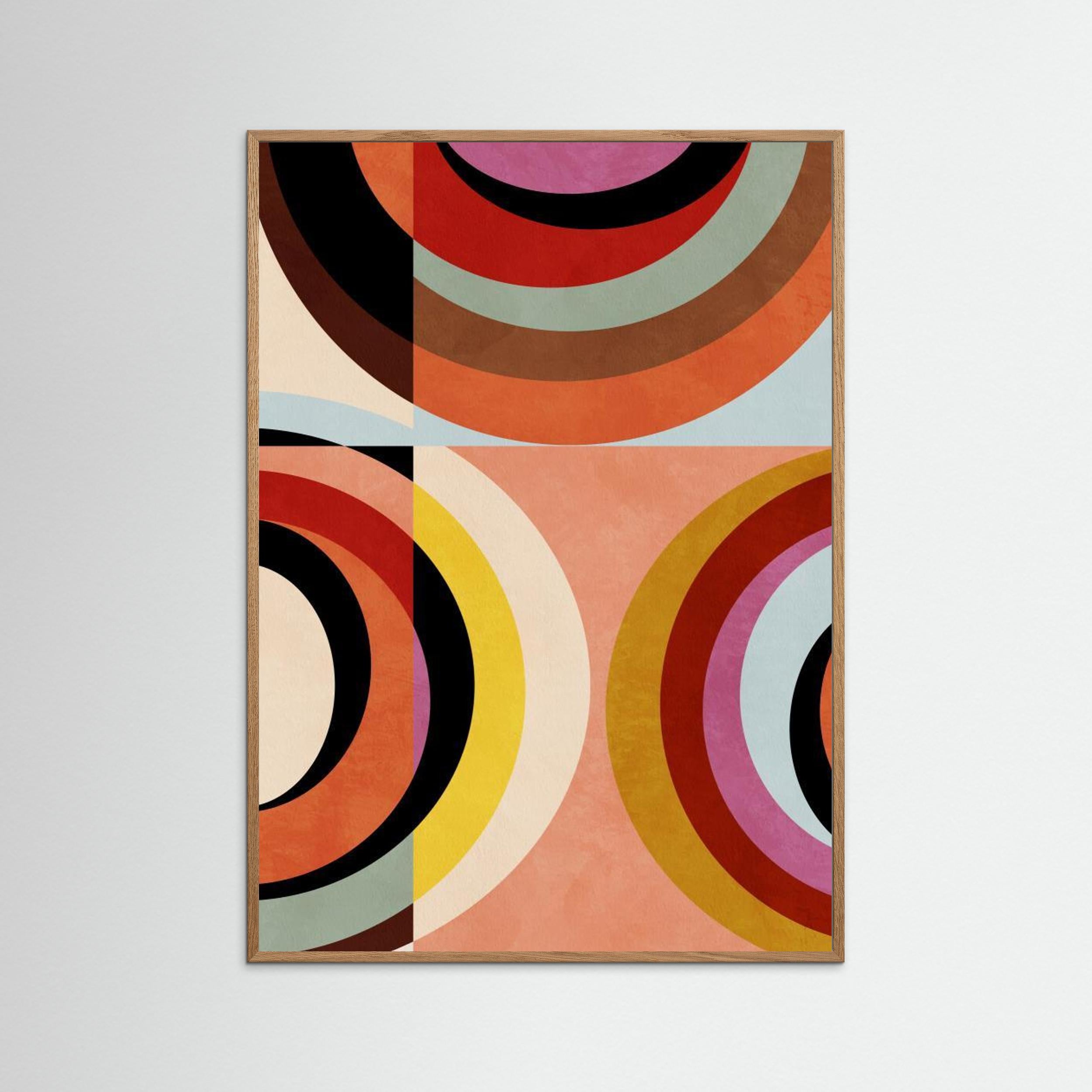 Warm Colors Bauhaus Geometry3 by Ana Rut Bre