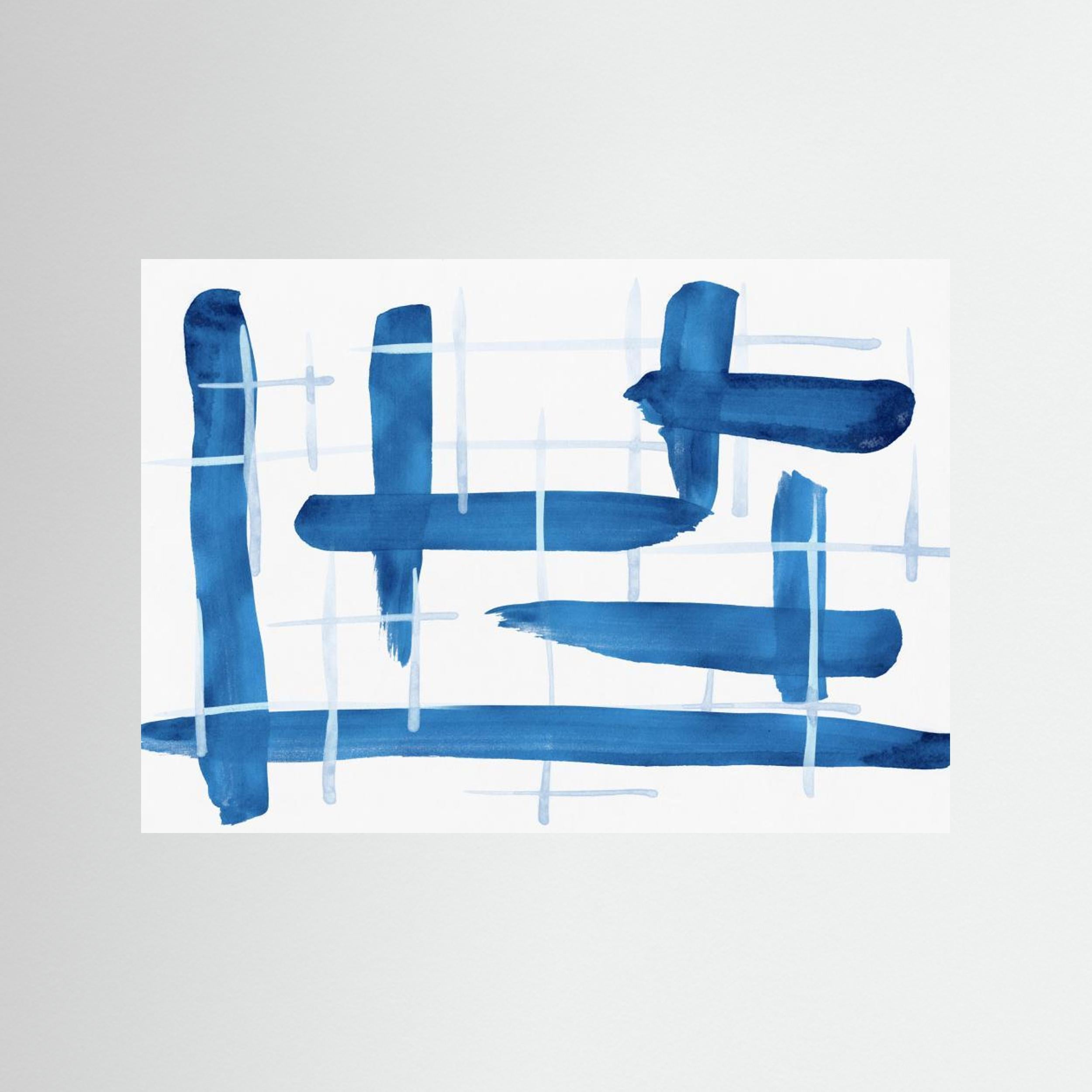 Abstract Lines Blue and White 04 by Amini54