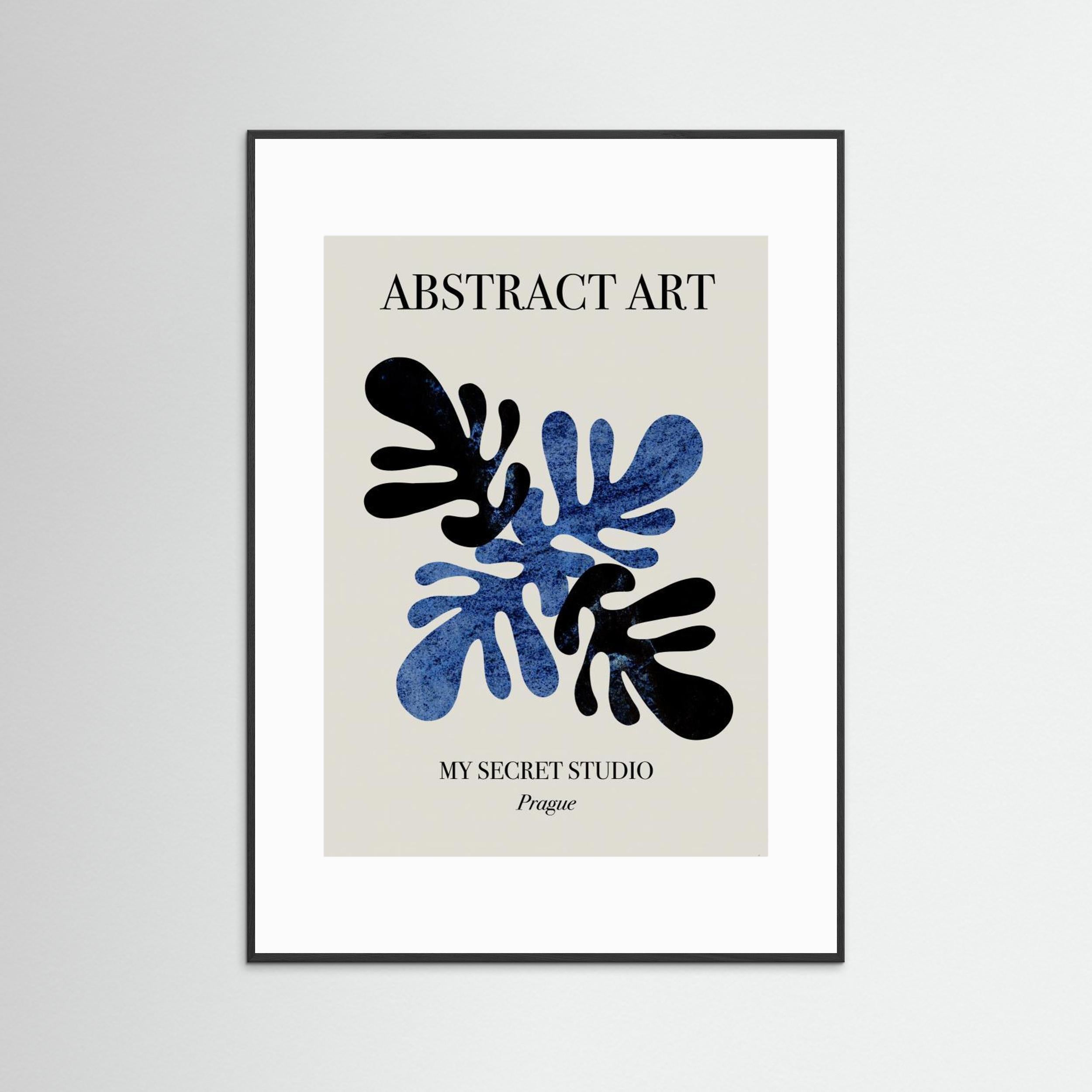 Abstract Blue Leaves by Anne Marie Volfova