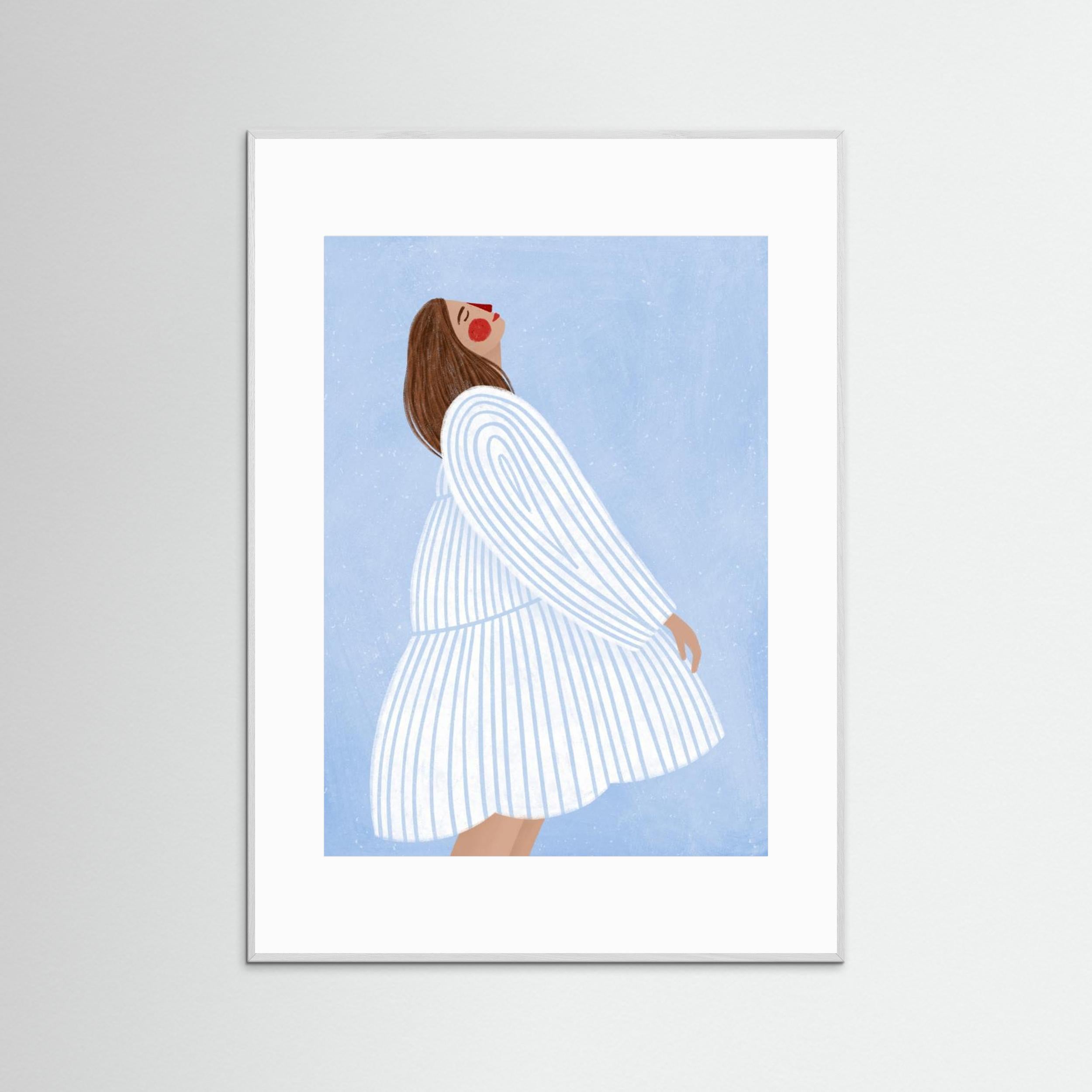 The Woman With the Blue Stripes by Bea Müller - Fine Art Paper Print - dreamtprint.art - 14 x 21 cm / 5 x 8″ (A5)