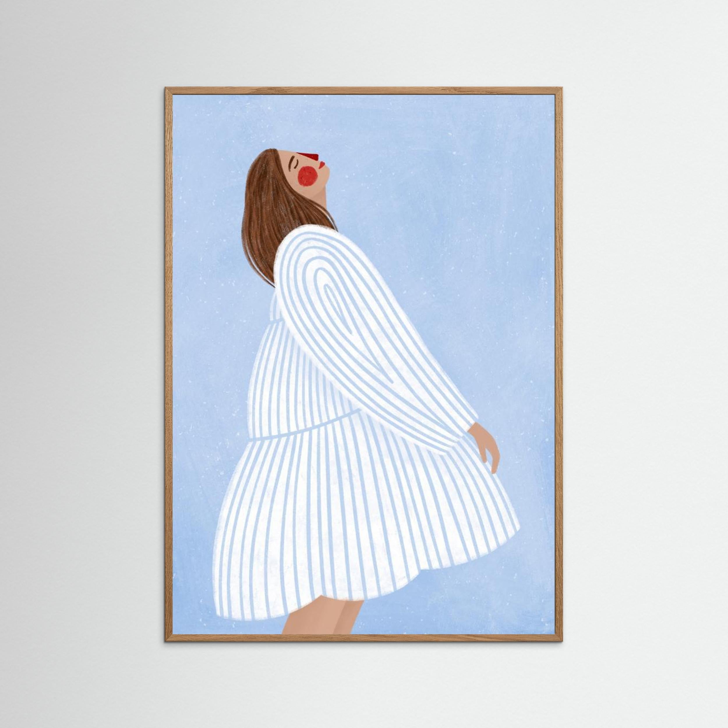 The Woman With the Blue Stripes by Bea Müller - Fine Art Paper Print - dreamtprint.art - 14 x 21 cm / 5 x 8″ (A5)