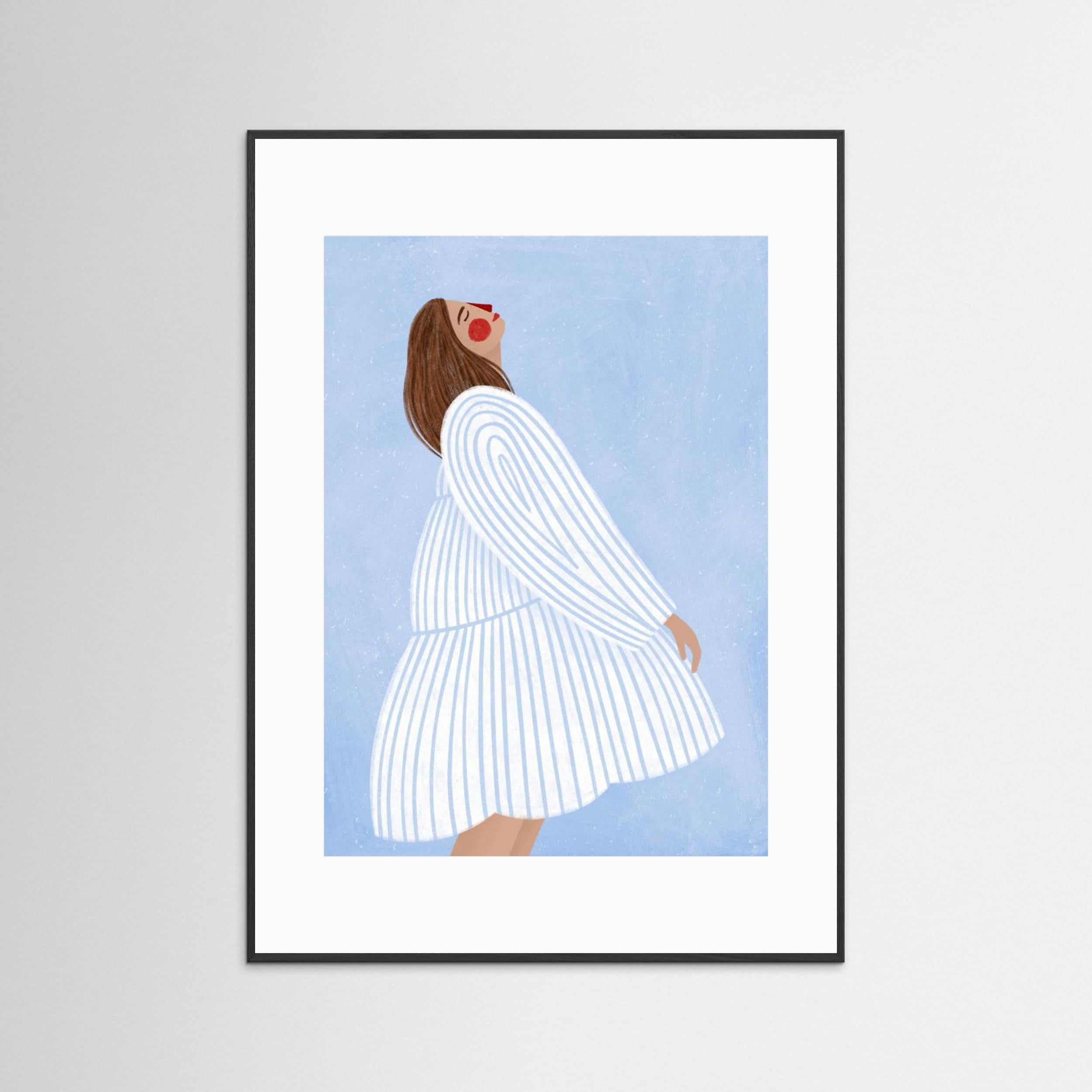 The Woman With the Blue Stripes by Bea Müller - Fine Art Paper Print - dreamtprint.art - 14 x 21 cm / 5 x 8″ (A5)