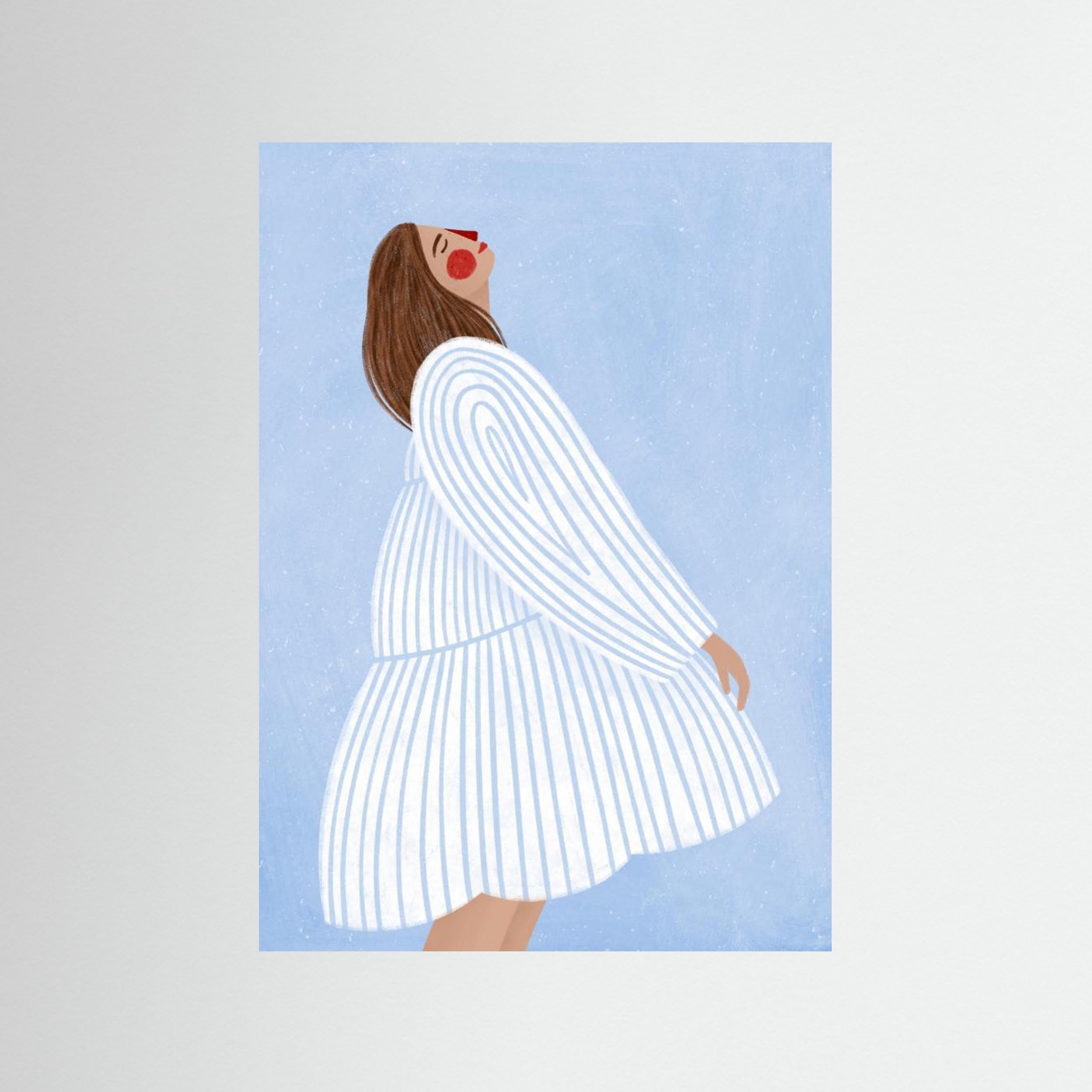 The Woman With the Blue Stripes by Bea Müller - Fine Art Paper Print - dreamtprint.art - 14 x 21 cm / 5 x 8″ (A5)