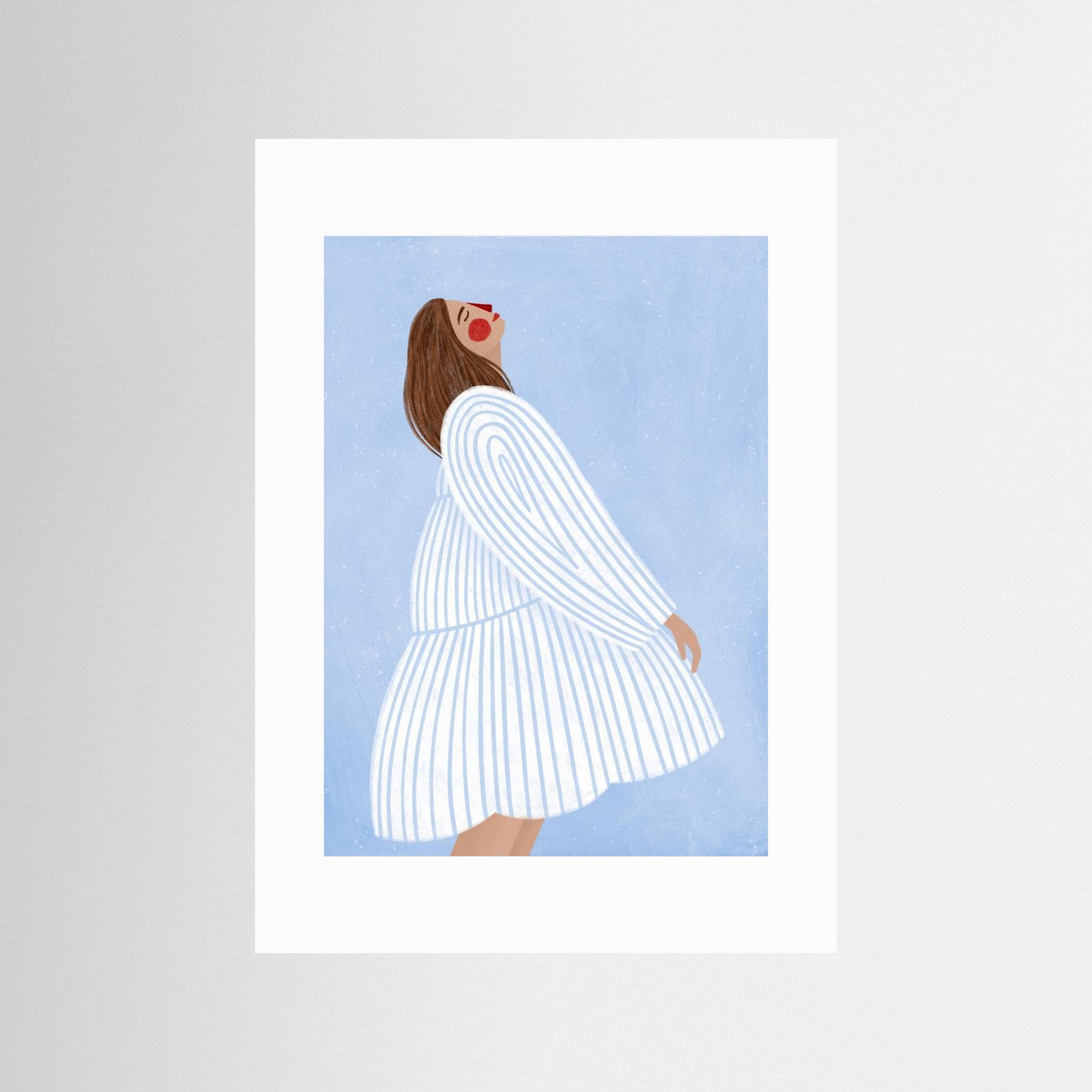 The Woman With the Blue Stripes by Bea Müller - Fine Art Paper Print - dreamtprint.art - 14 x 21 cm / 5 x 8″ (A5)