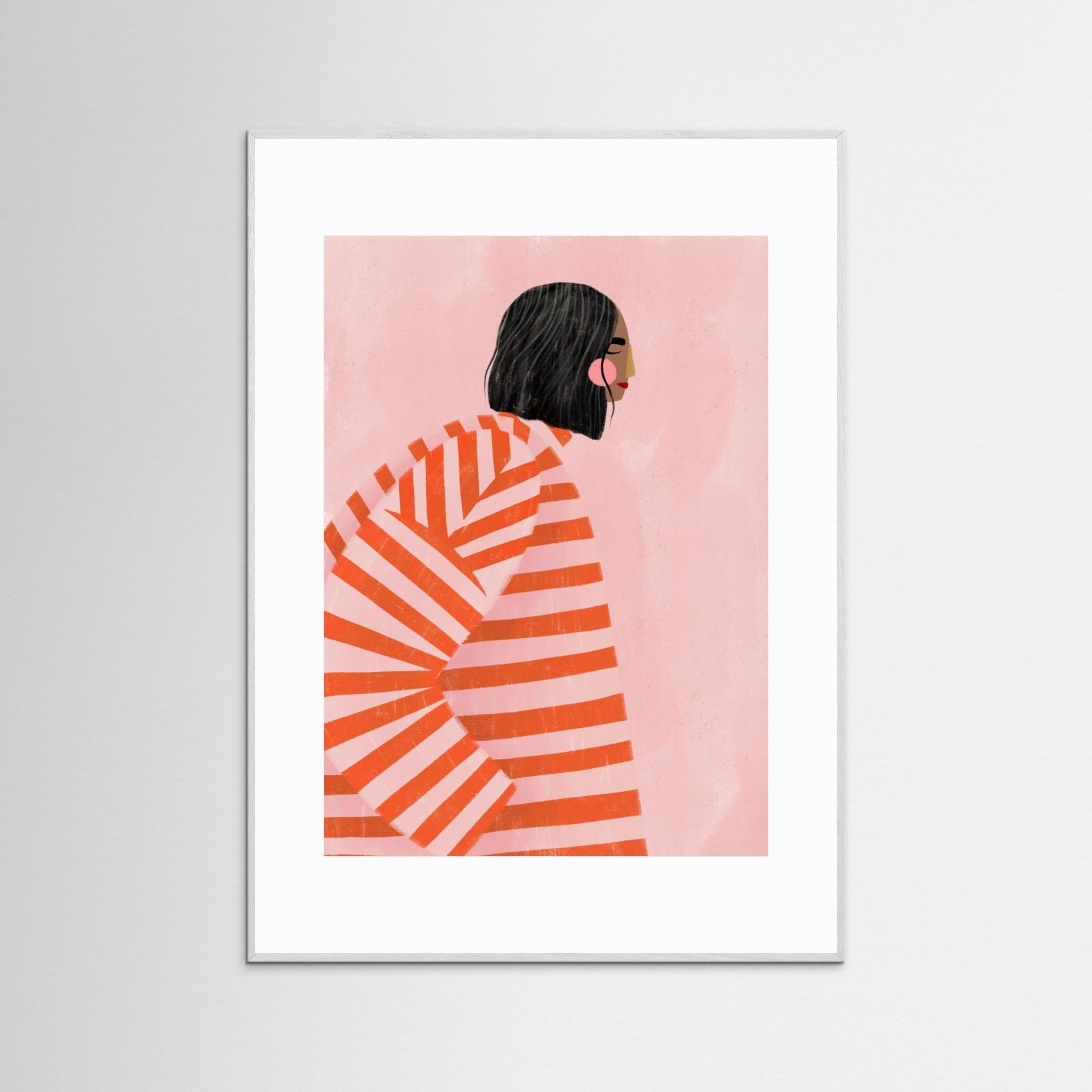 The Woman With the Orange Stripes by Bea Müller - Fine Art Paper Print - dreamtprint.art - 14 x 21 cm / 5 x 8″ (A5)