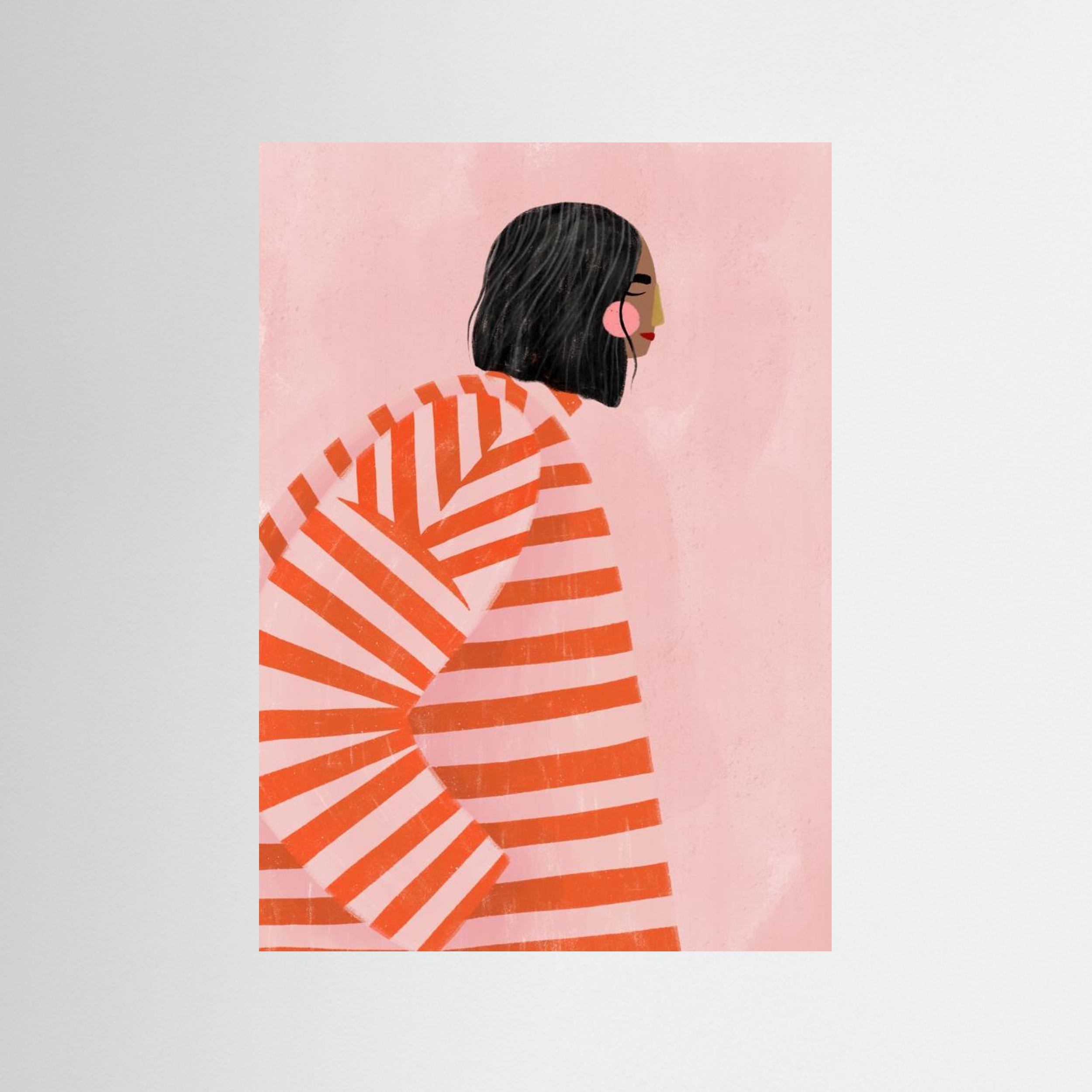 The Woman With the Orange Stripes by Bea Müller - Fine Art Paper Print - dreamtprint.art - 14 x 21 cm / 5 x 8″ (A5)