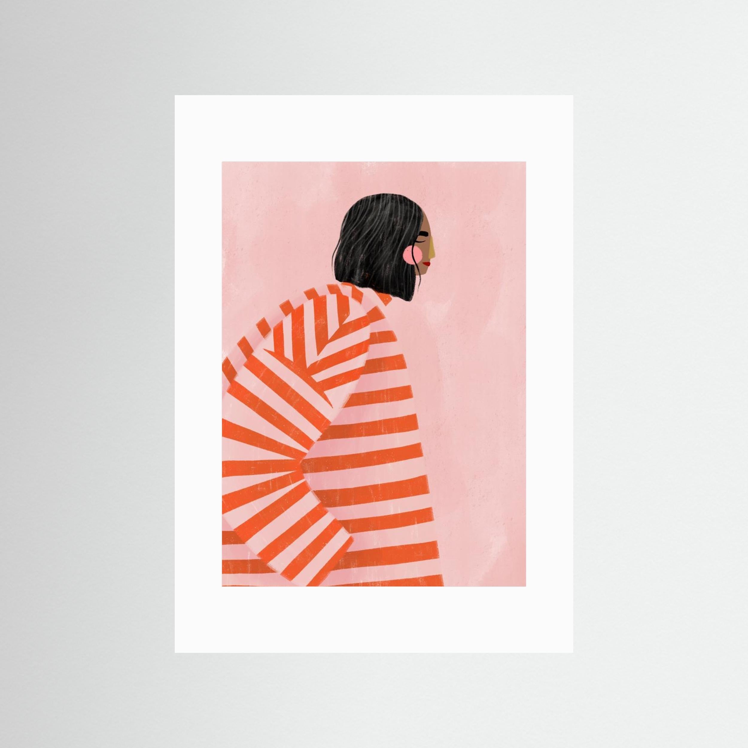 The Woman With the Orange Stripes by Bea Müller - Fine Art Paper Print - dreamtprint.art - 14 x 21 cm / 5 x 8″ (A5)