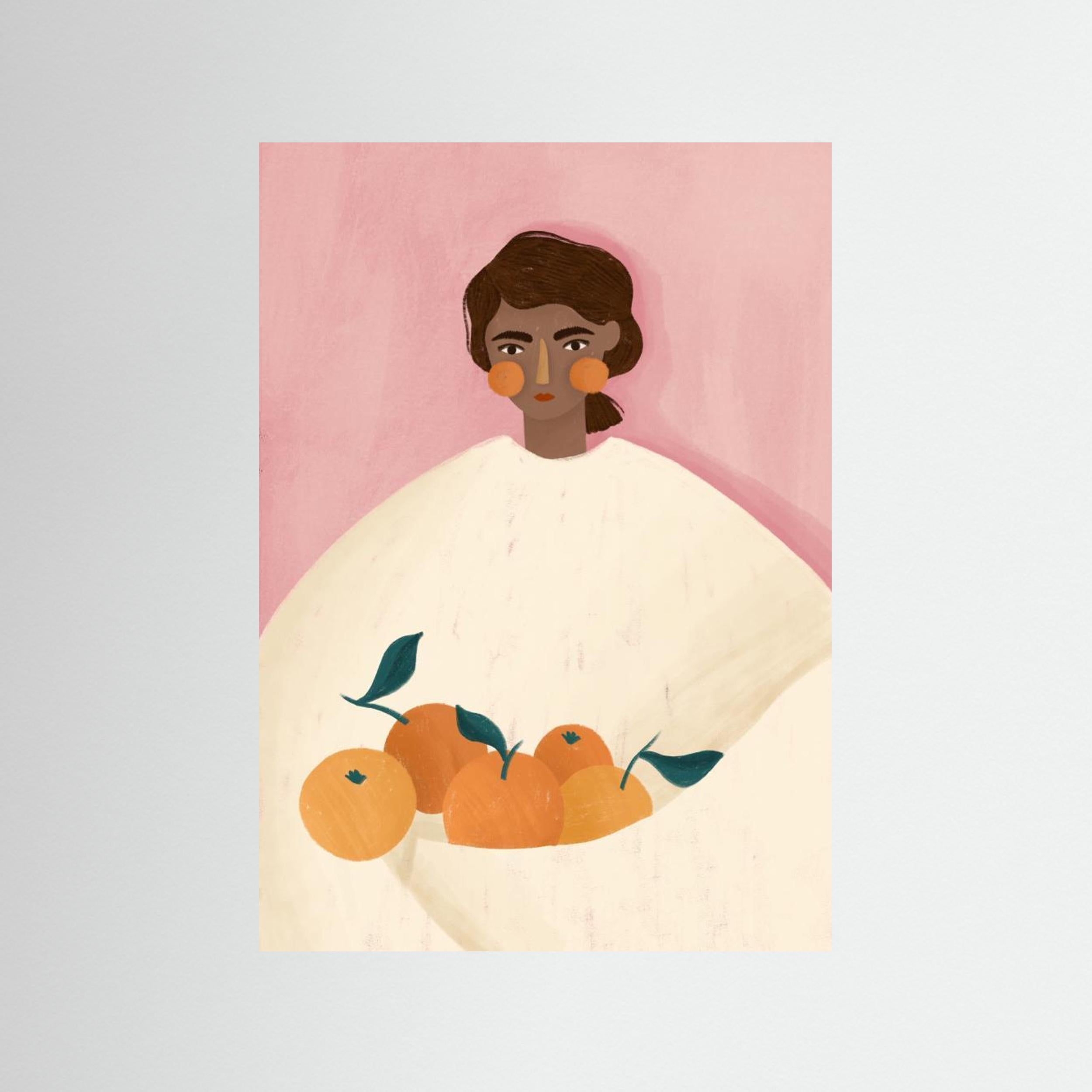 The Woman With the Oranges by Bea Müller - Fine Art Paper Print - dreamtprint.art - 14 x 21 cm / 5 x 8″ (A5)