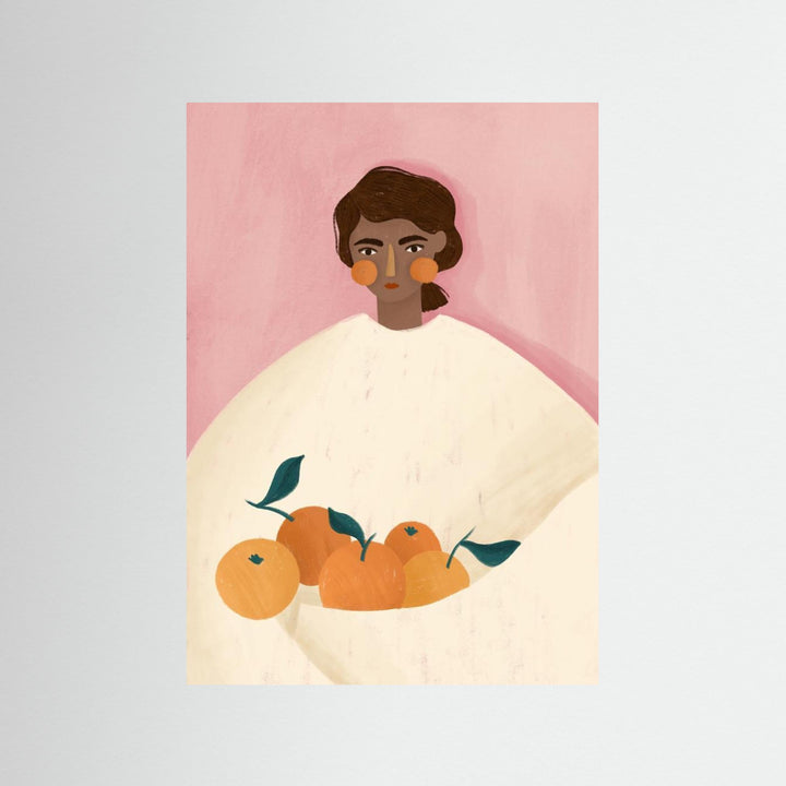 The Woman With the Oranges by Bea Müller - Fine Art Paper Print - dreamtprint.art - 14 x 21 cm / 5 x 8″ (A5)