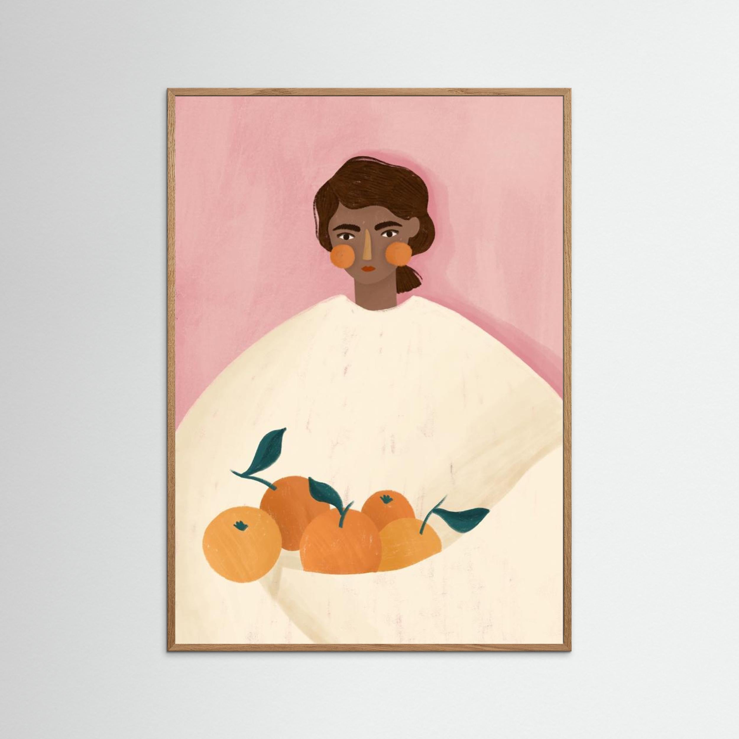 The Woman With the Oranges by Bea Müller - Fine Art Paper Print - dreamtprint.art - 14 x 21 cm / 5 x 8″ (A5)