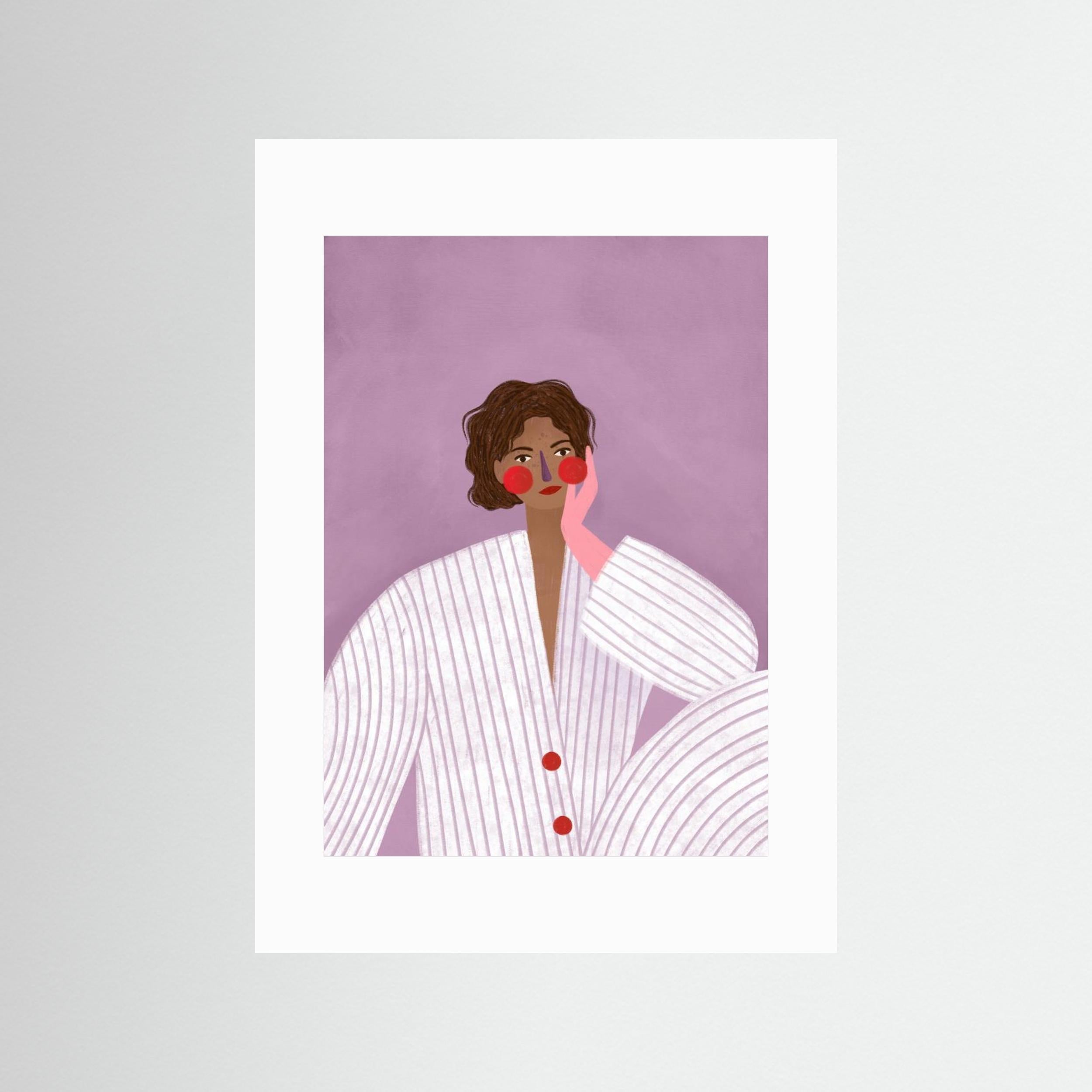 The Woman With the Pink Glove by Bea Müller - Fine Art Paper Print - dreamtprint.art - 14 x 21 cm / 5 x 8″ (A5)