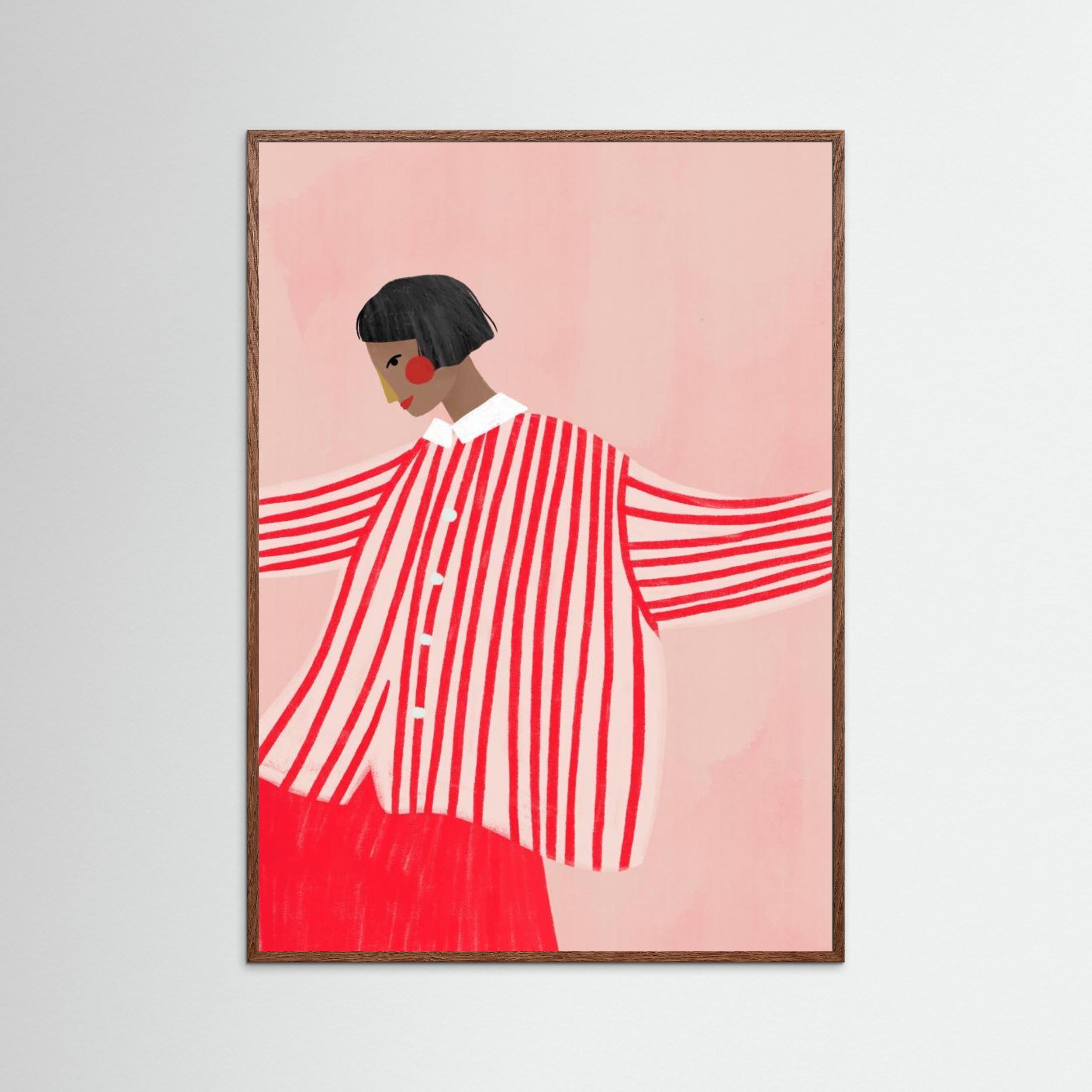 The Woman With the Red Stripes by Bea Müller - Fine Art Paper Print - dreamtprint.art - 14 x 21 cm / 5 x 8″ (A5)