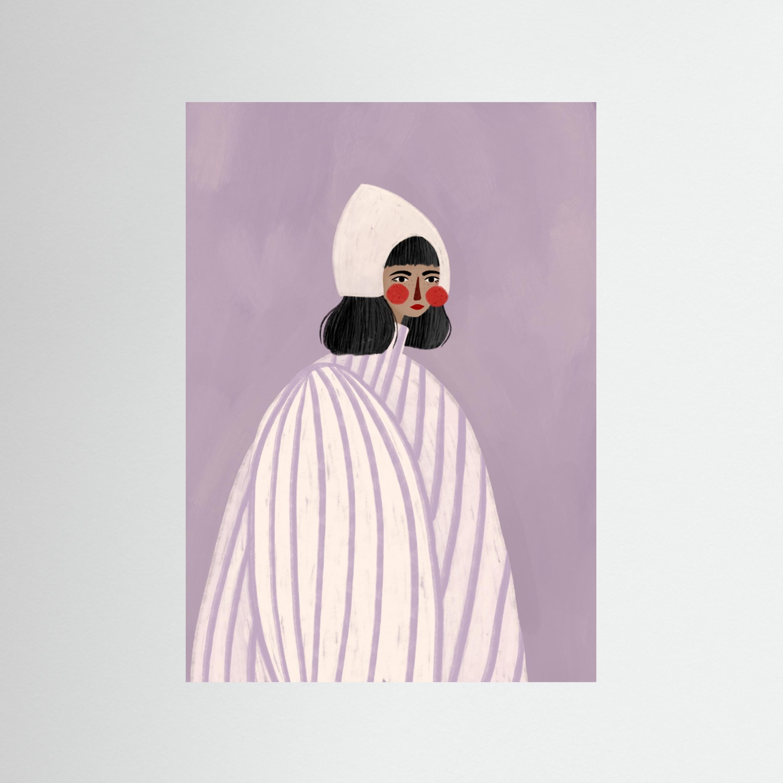 The Woman With the White Hat by Bea Müller - Fine Art Paper Print - dreamtprint.art - 14 x 21 cm / 5 x 8″ (A5)