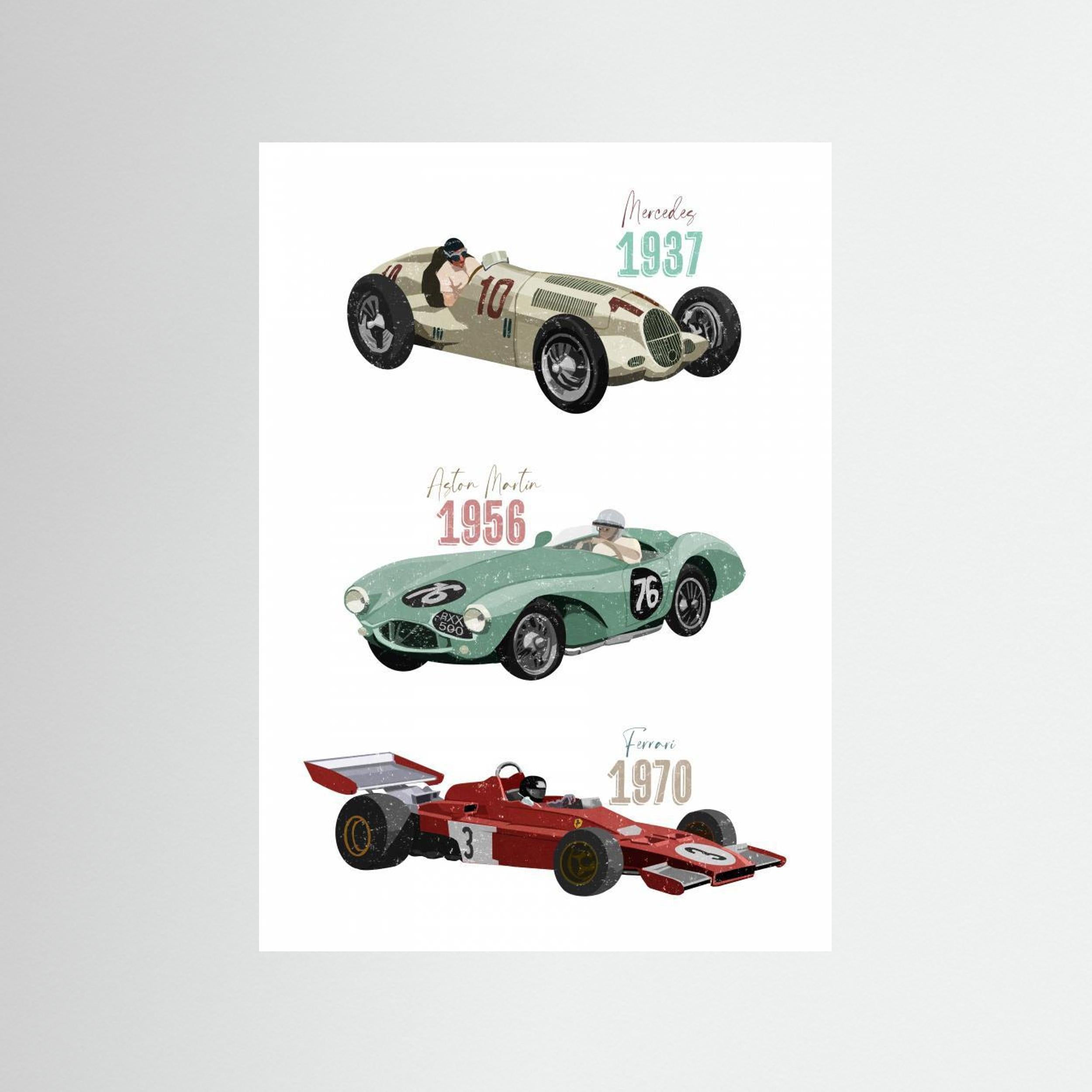 Vintage Racecars by Goed Blauw