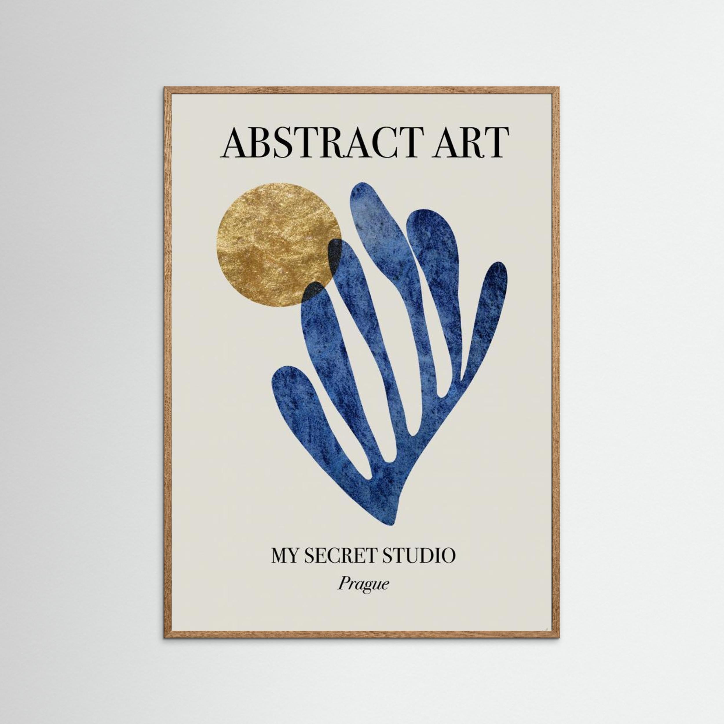 Abstract Blue Leaf by Anne Marie Volfova