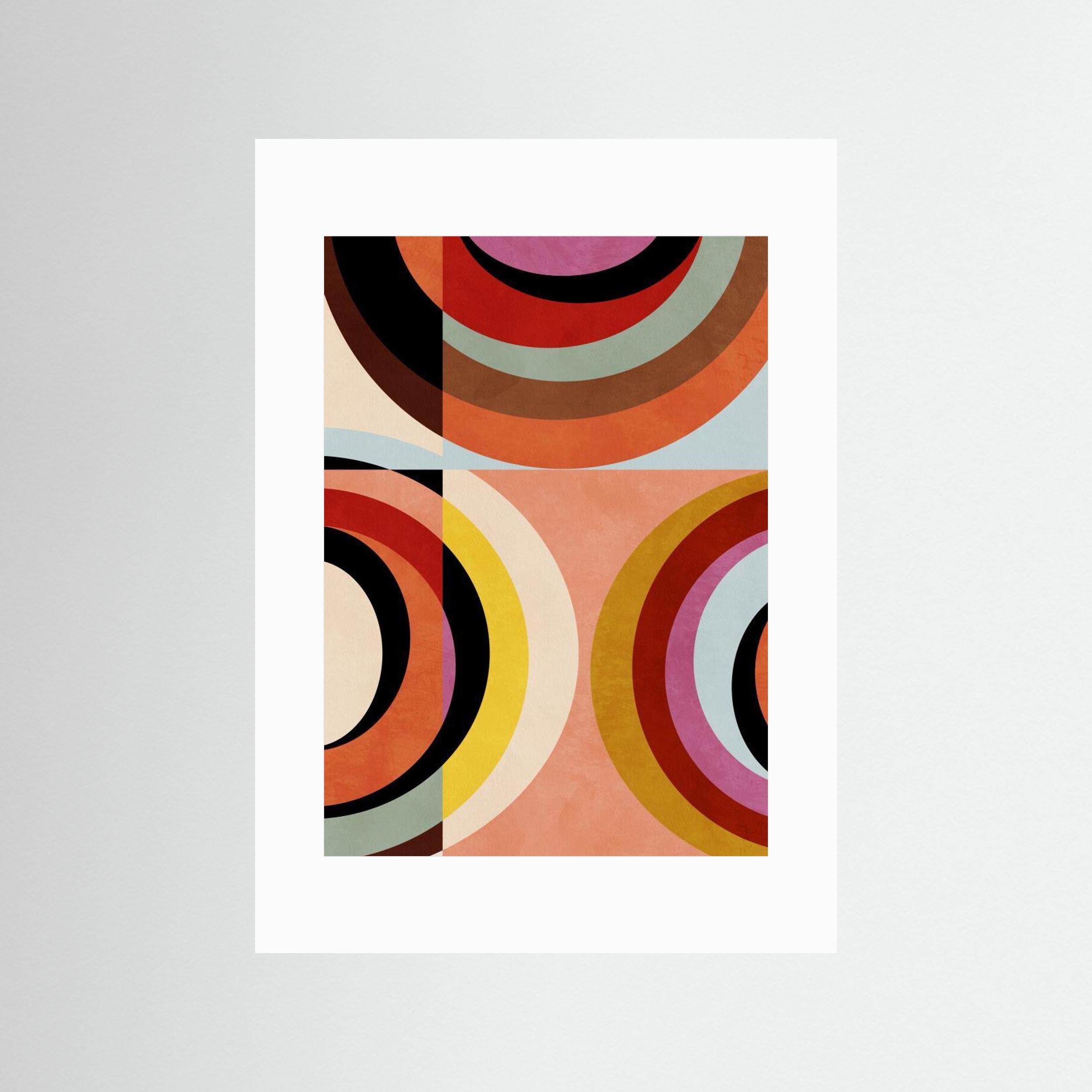 Warm Colors Bauhaus Geometry3 by Ana Rut Bre