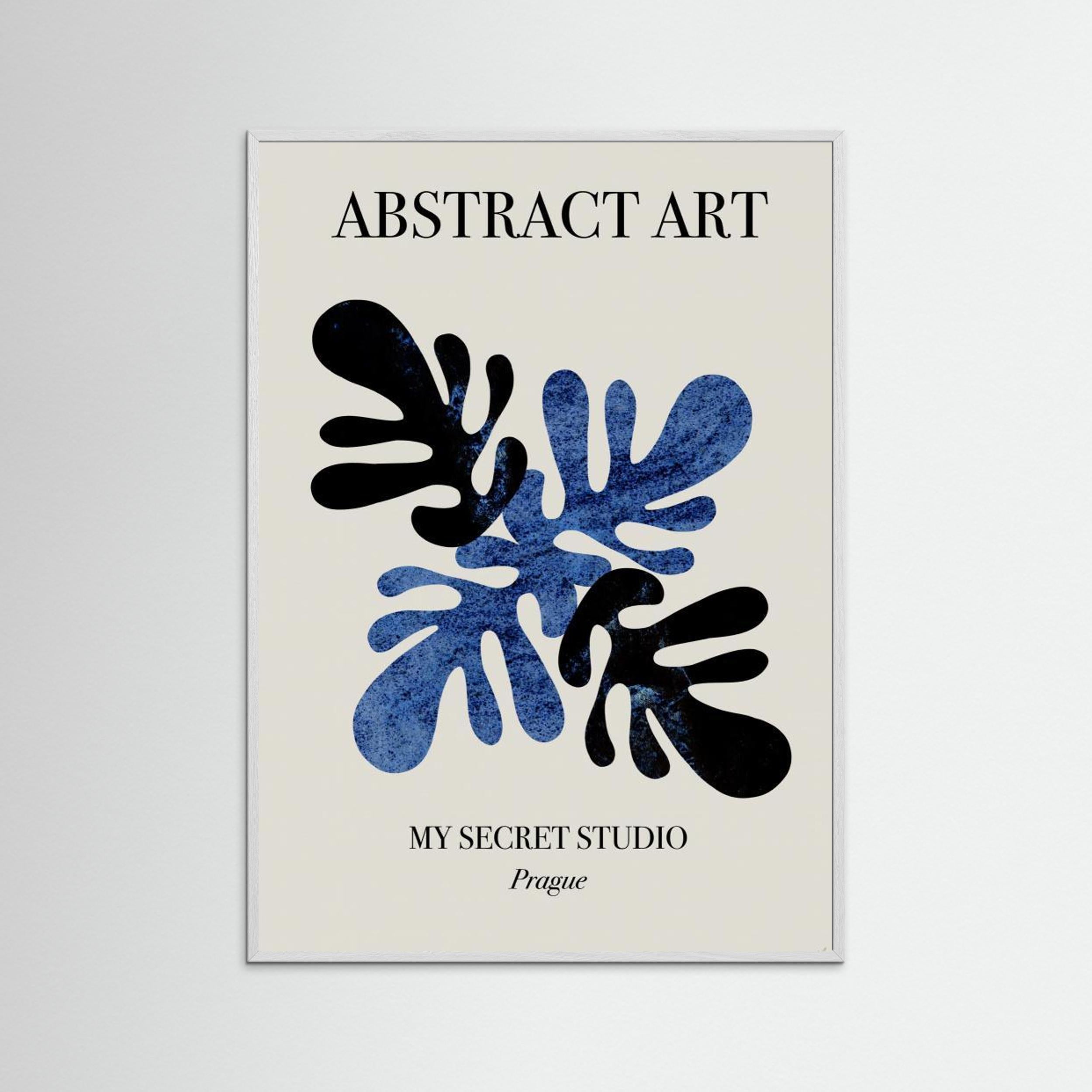 Abstract Blue Leaves by Anne Marie Volfova