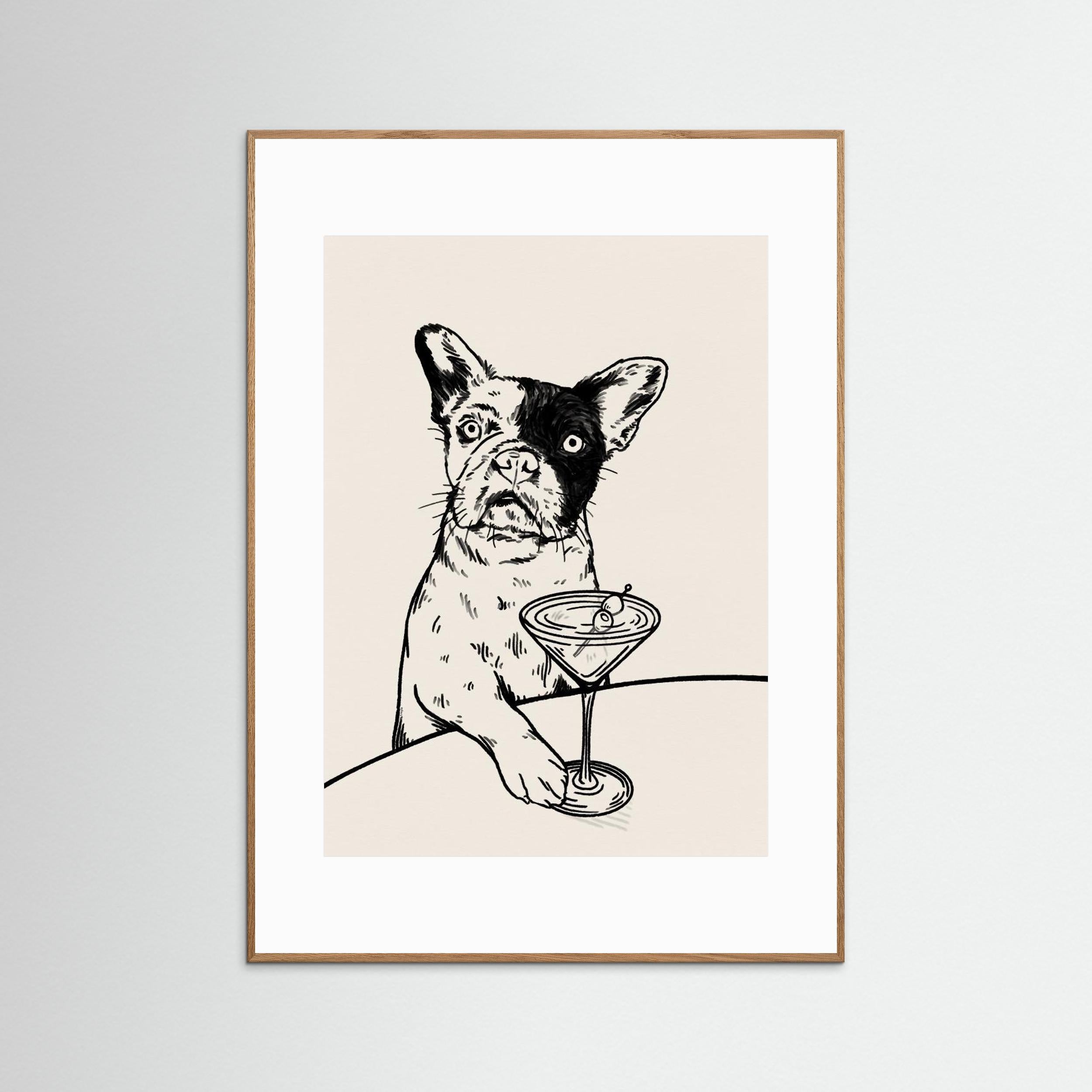 Frenchie with Dirty Martini Cocktail by Tara Royle