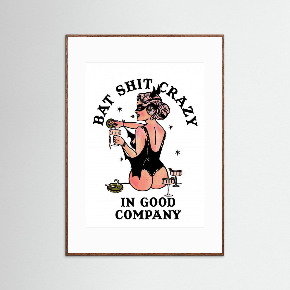 Bat Shit Crazy Funny Pin-Up Art by The Whiskey Ginger