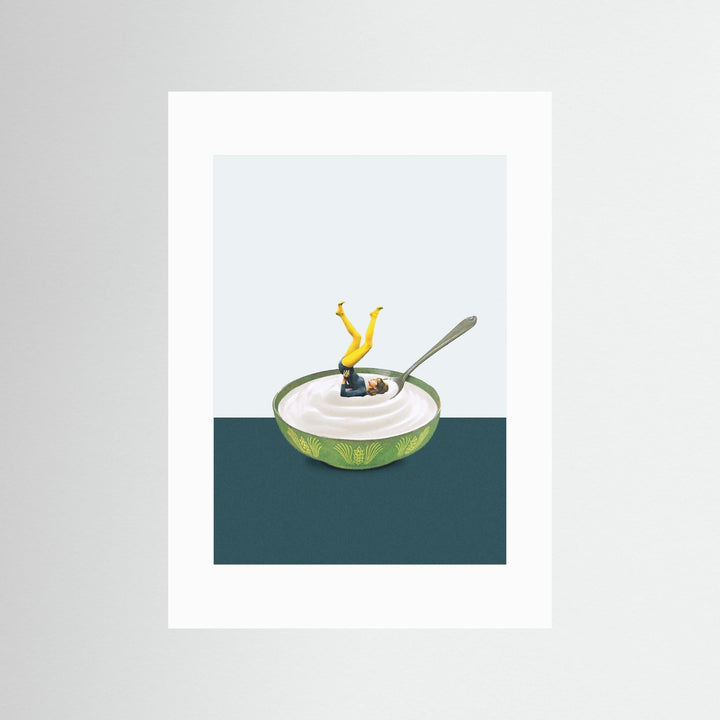 Yoga in my yogurt by Maarten Léon - Fine Art Paper Print - dreamtprint.art - 14 x 21 cm / 5 x 8″ (A5)