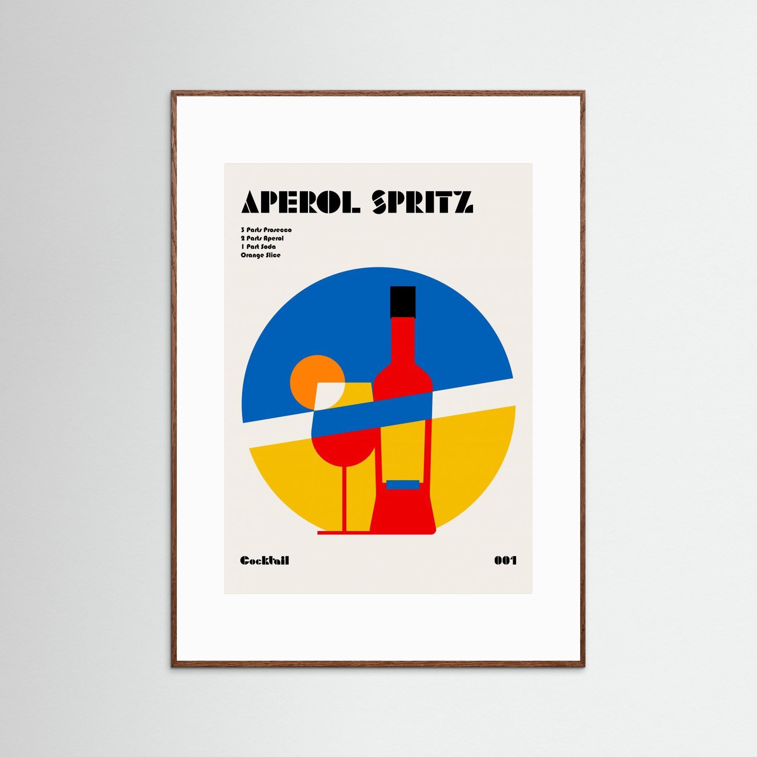 Aperol Spritz Cocktail Bauhaus Art Print by Retrodrome
