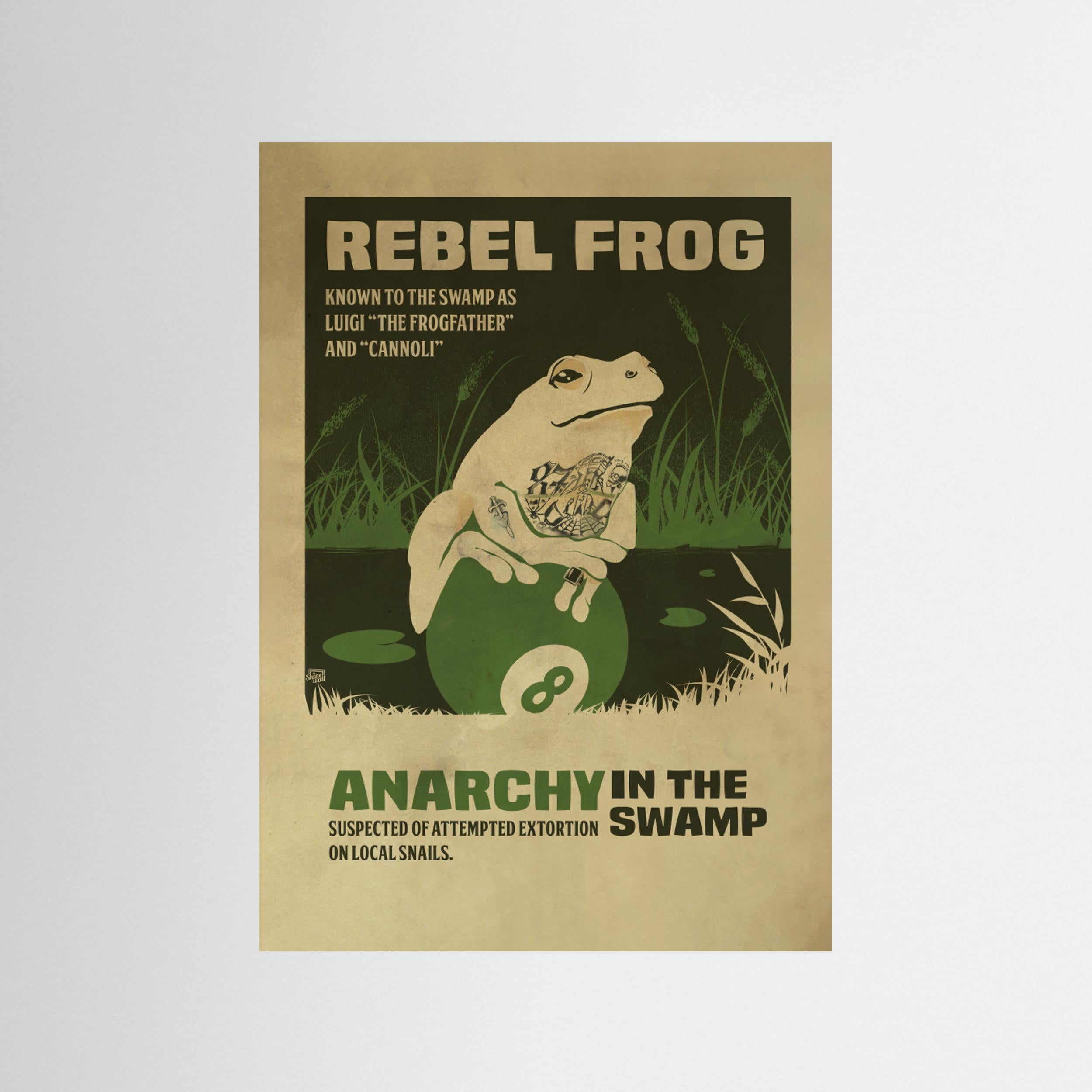 prisoner frog funny poster by Dion Gem