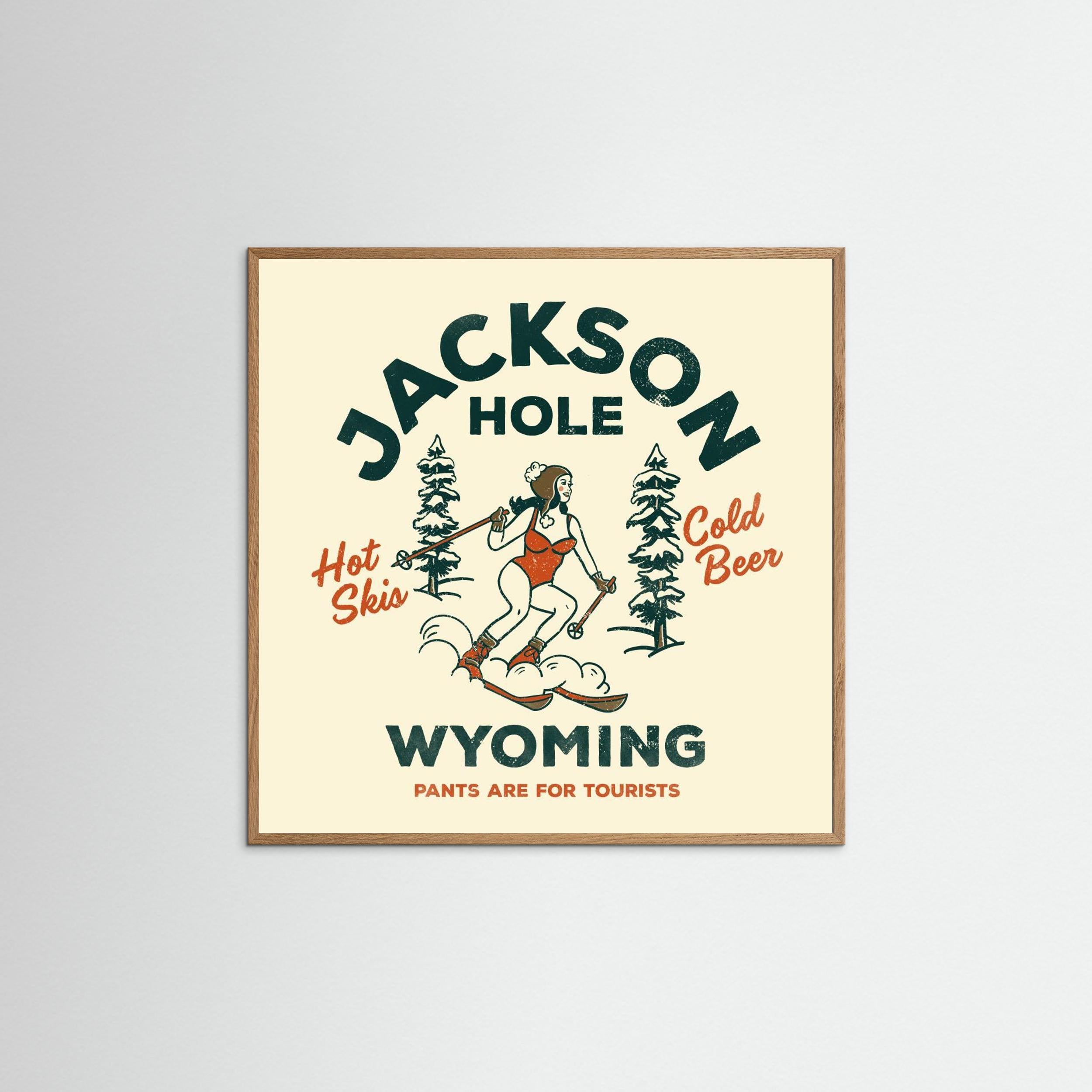 Jackson Hole Wyoming Funny Ski Girl by The Whiskey Ginger