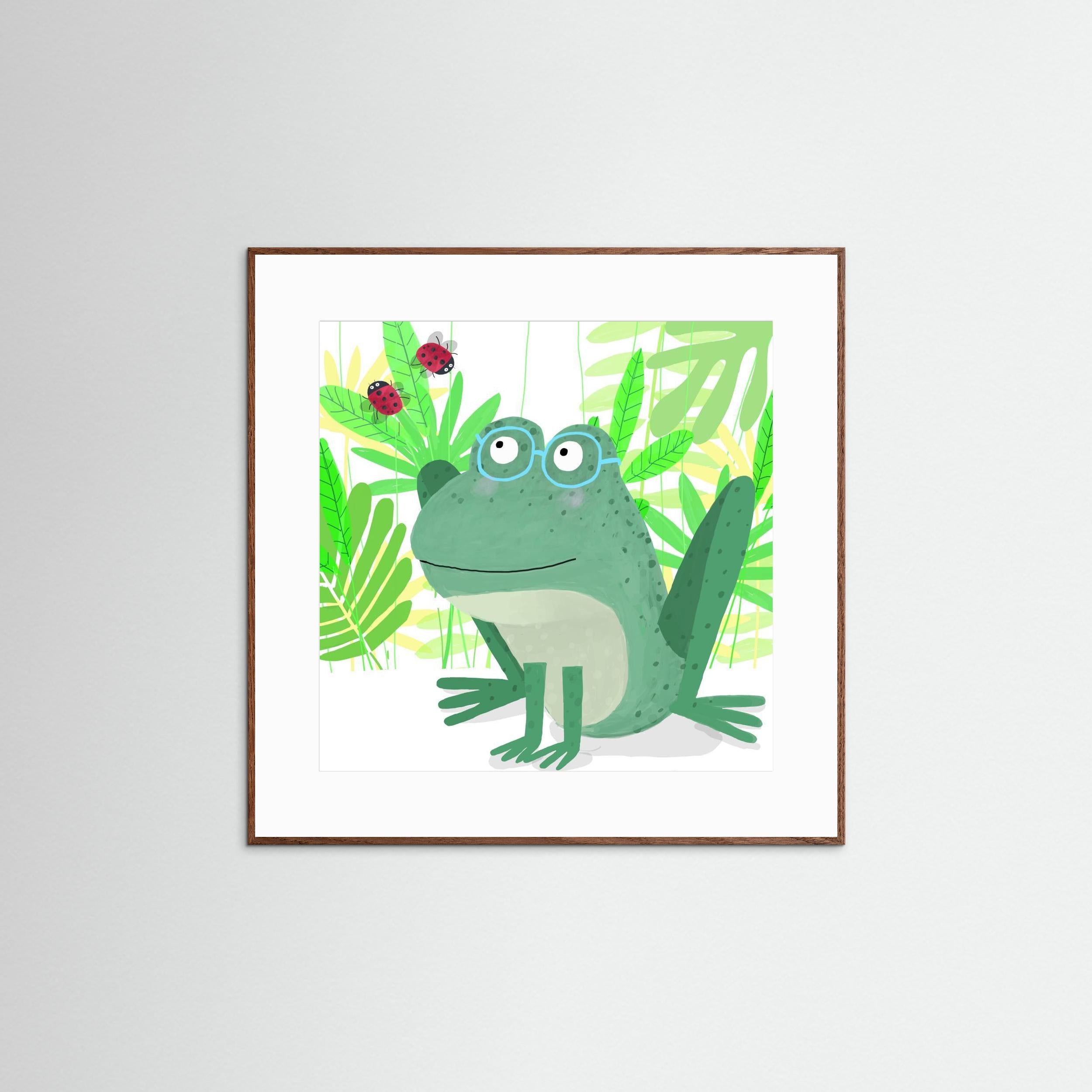 Funny Jungle Frog with Ladybirds by Carla Daly